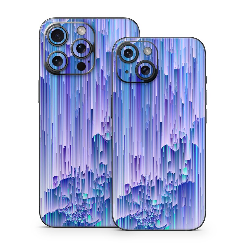 iPhone 15 Series Skin design of Blue, Purple, Lavender, Ice, with blue, purple colors