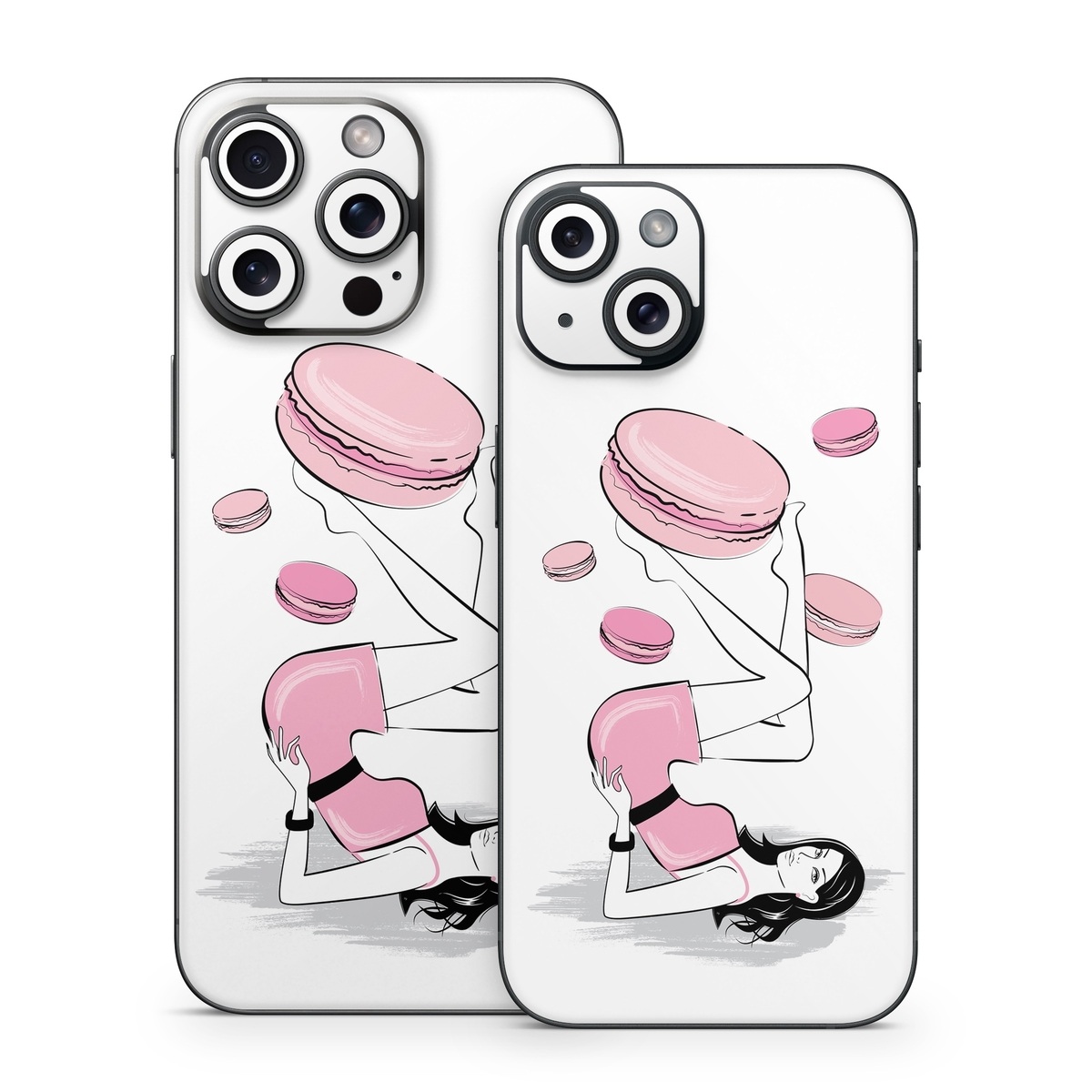 iPhone 15 Series Skin design of Gesture, Pink, Cartoon, Happy, Art, Red, Font, Elbow, Magenta, Thumb, with white, black, pink, gray colors