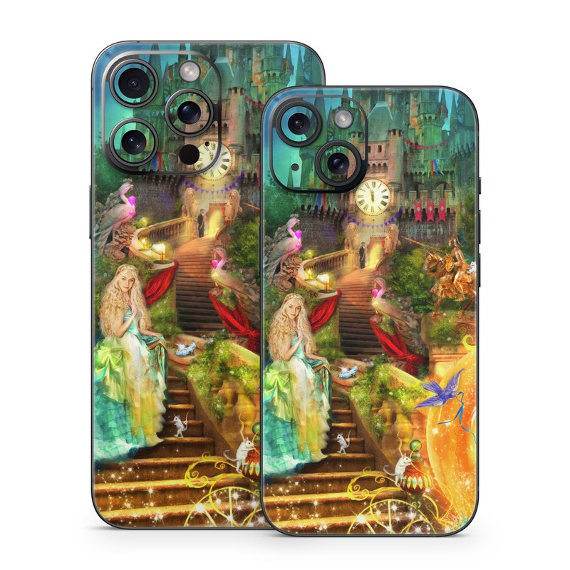 iPhone 15 Series Skin design of Mythology, Adventure game, World, Fictional character, Theatrical scenery, Art, with yellow, orange, blue, green, red, purple, white, black colors