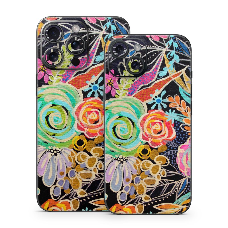 iPhone 15 Series Skin design of Pattern, Floral design, Design, Textile, Visual arts, Art, Graphic design, Psychedelic art, Plant, with black, gray, green, red, blue colors