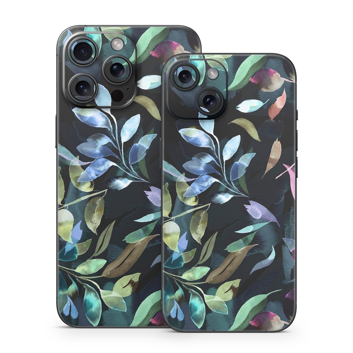 iPhone 15 Series Skin design of Flower, Leaf, Plant, Botany, Organism, Line, Art, Petal, Groundcover, Terrestrial plant, with black, blue, green, purple, pink, red, white colors