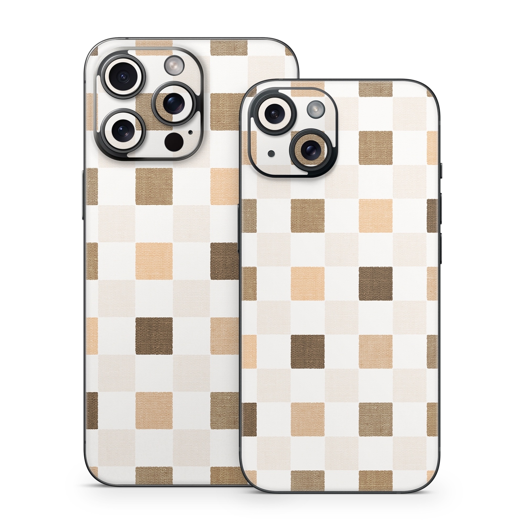 iPhone 15 Series Skin design of Brown, Rectangle, Beige, Textile, Sleeve, Grey, Khaki, Material property, Symmetry, Art, with white, gray, brown colors