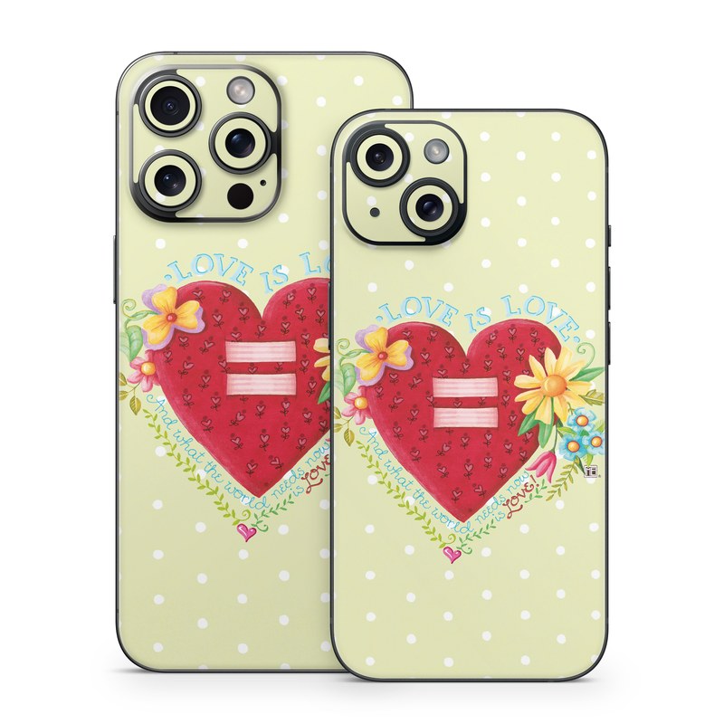 iPhone 15 Series Skin design of Heart, Illustration, Pattern, Love, Valentine's day, Visual arts, Art, Graphic design, with red, blue, yellow, orange, purple, green, pink colors