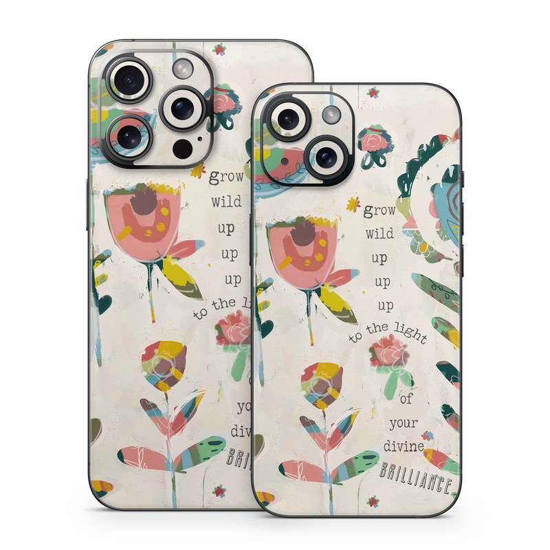 iPhone 15 Series Skin design of Textile, Organism, Font, Creative arts, Art, Pattern, Illustration, Terrestrial plant, Painting, Drawing, with purple, black, green, yellow, blue, red colors