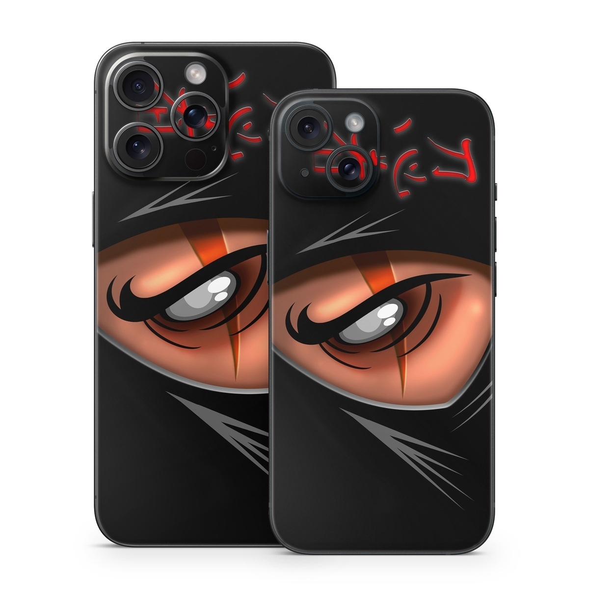 iPhone 15 Series Skin design of Cartoon, Eye, Organ, Anime, Illustration, Mouth, Fictional character, Animation, Graphic design, Cg artwork, with black, red, green, pink, orange, gray colors
