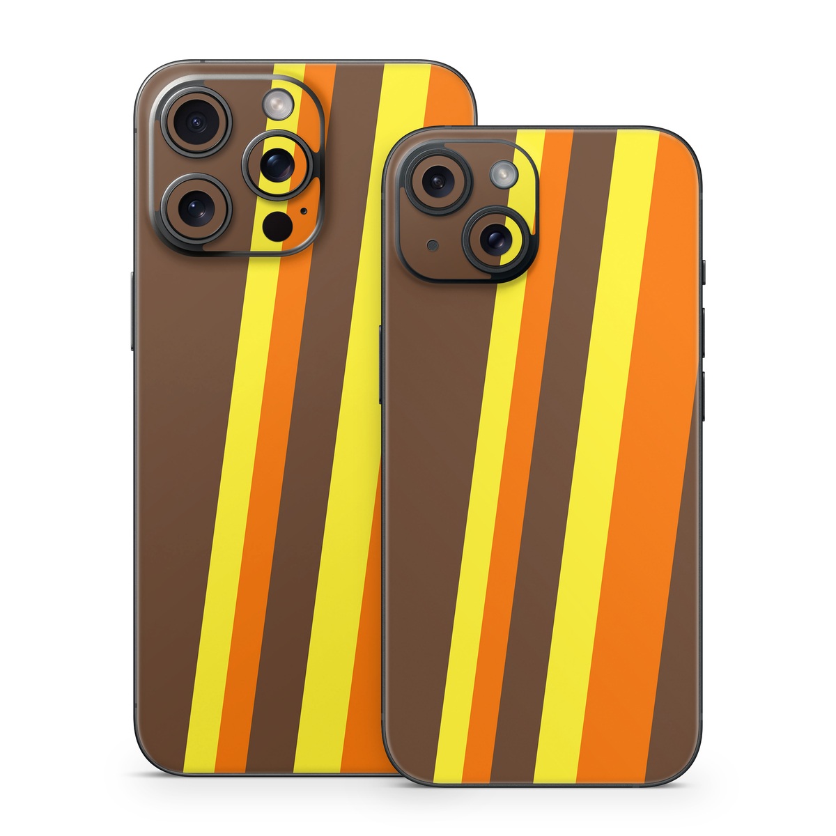 iPhone 15 Series Skin design of Orange, Yellow, Line, Brown, Font, Material property, Graphic design, Pattern, Parallel, with brown, orange, yellow colors