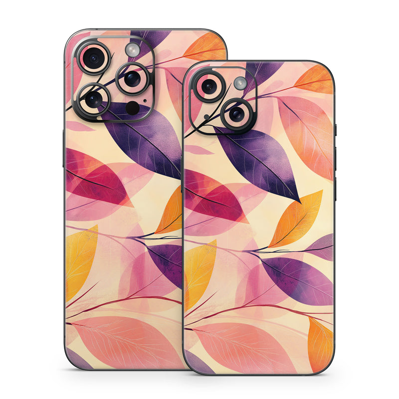 iPhone 15 Series Skin design of Pink, Orange, Brown, Purple, Creative arts, Paint, with yellow, orange, purple, pink colors