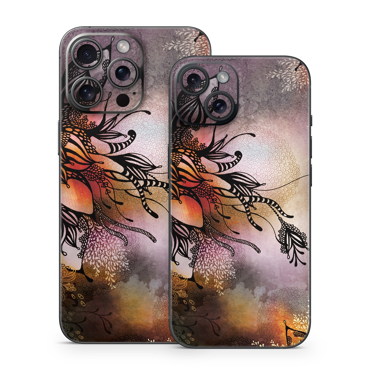 iPhone 15 Series Skin design of Illustration, Graphic design, Cg artwork, Art, Fictional character, Graphics, Visual arts, Darkness, with black, gray, red, green, purple colors