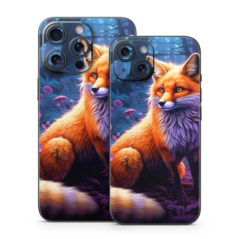 iPhone 15 Series Skin design of Plant, Light, Carnivore, Orange, Organism, Tree, Pink, Natural landscape, Fawn, Whiskers, with red, orange, white, black, purple, gray, green colors