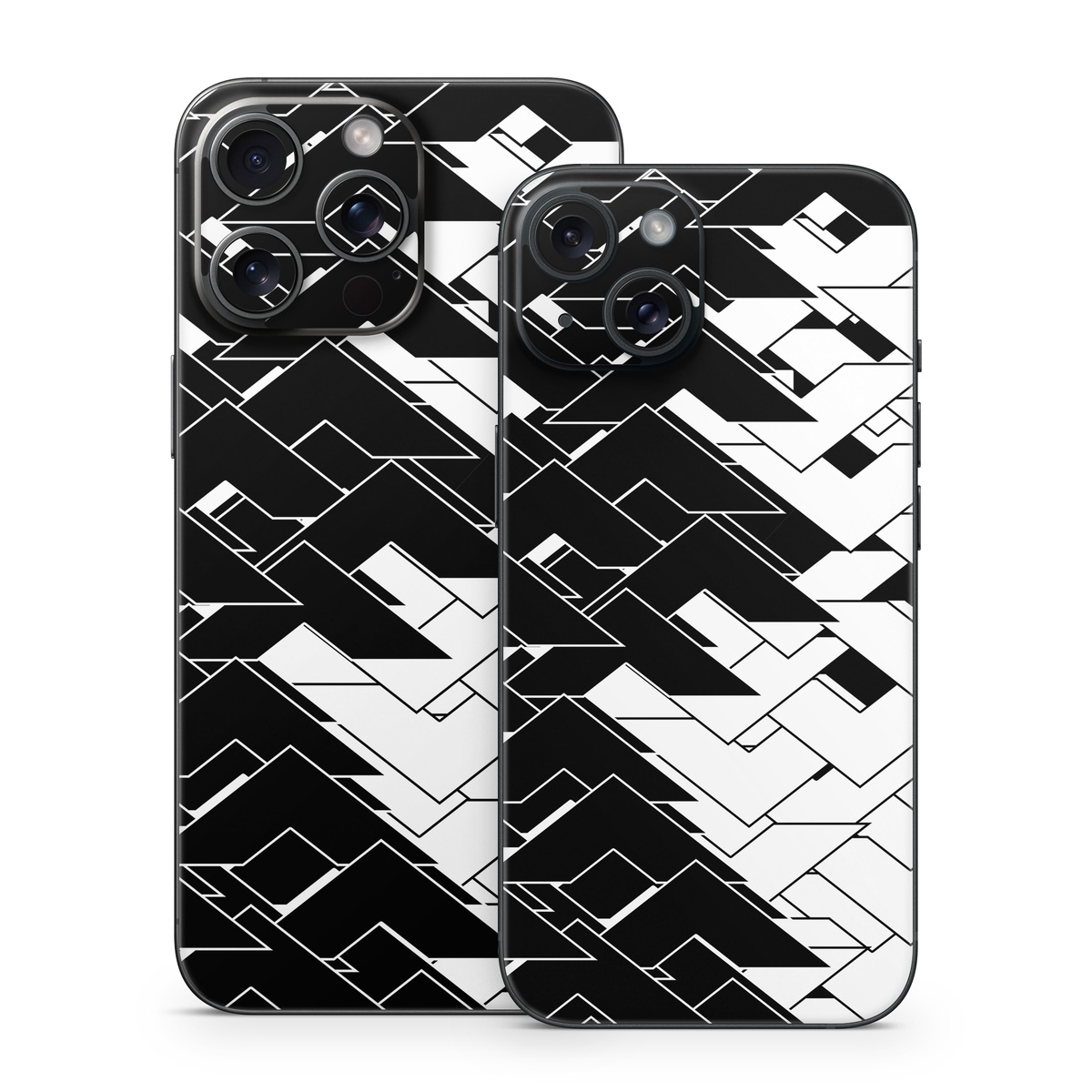 iPhone 15 Series Skin design of Pattern, Black, Black-and-white, Monochrome, Monochrome photography, Line, Design, Parallel, Font, with black, white colors