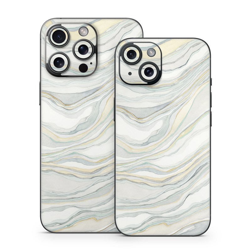 iPhone 15 Series Skin design of Line, Pattern, with yellow, white, blue, gray colors