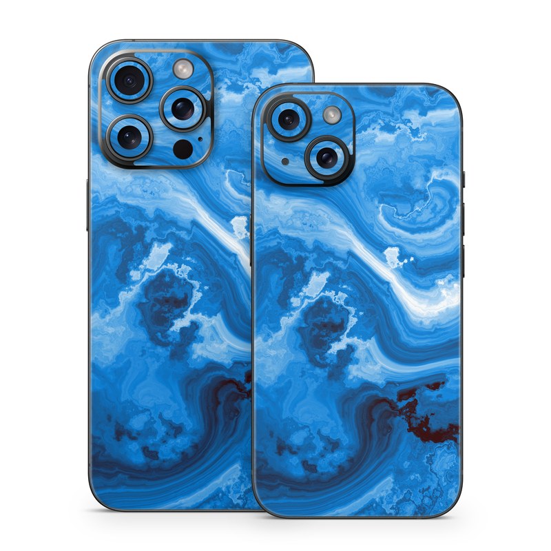iPhone 15 Series Skin design of Blue, Water, Aqua, Azure, Turquoise, Pattern, Liquid, Wave, Electric blue, Design, with blue, white, black colors