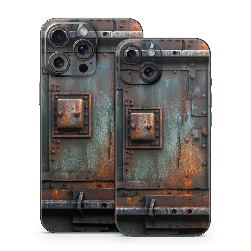 iPhone 15 Series Skin design of Wood, Train, Wheel, Motor vehicle, Mode of transport, Rolling, Automotive lighting, Rolling stock, freight car, Gas, with black, brown, gray, white, orange colors