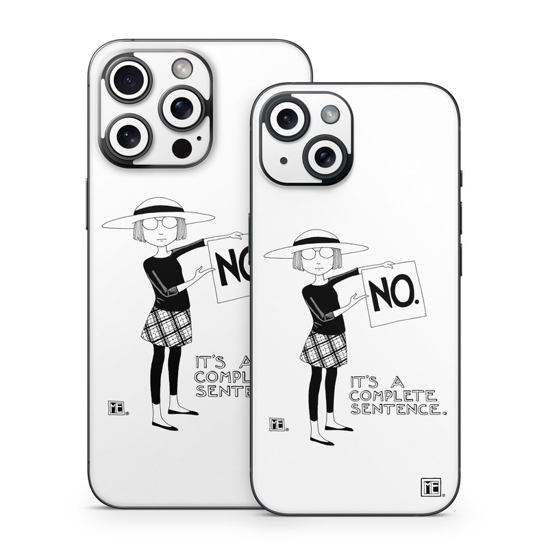 iPhone 15 Series Skin design of Cartoon, Illustration, Design, Font, Black-and-white, Pattern, Style, with white, black colors