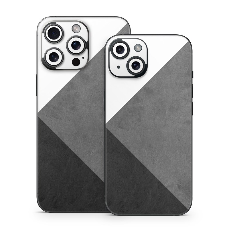 iPhone 15 Series Skin design of Black, White, Black-and-white, Line, Grey, Architecture, Monochrome, Triangle, Monochrome photography, Pattern, with white, black, gray colors