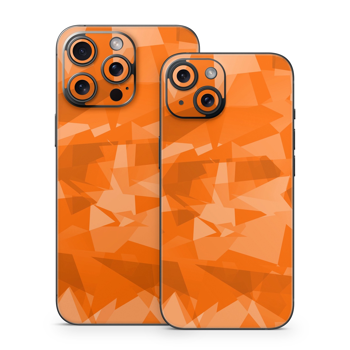 iPhone 15 Series Skin design of Orange, Pattern, Peach, Line, Design, Triangle, with orange colors