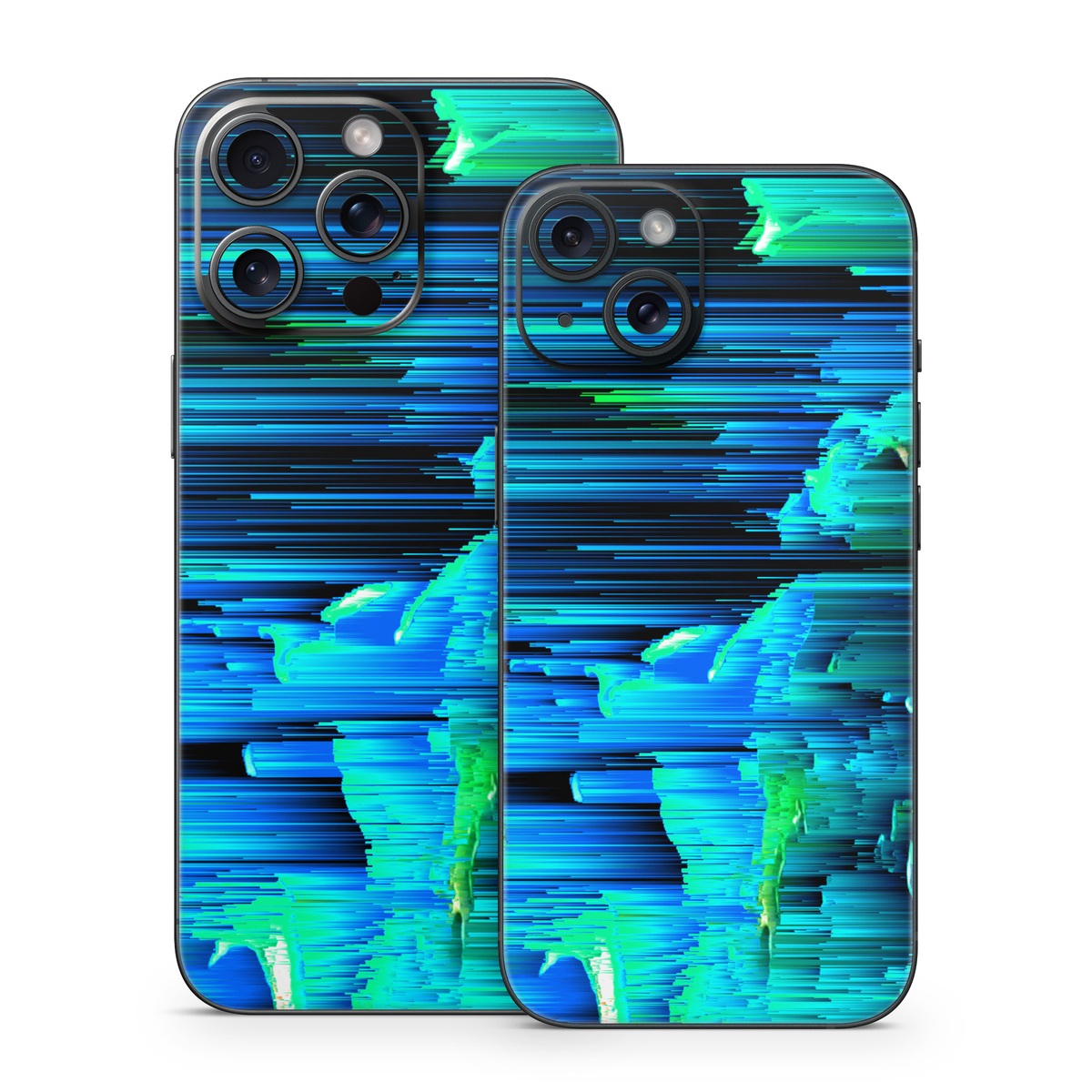 iPhone 15 Series Skin design of Blue, Green, Turquoise, Light, Colorfulness, Electric blue, with blue, green, black, white colors