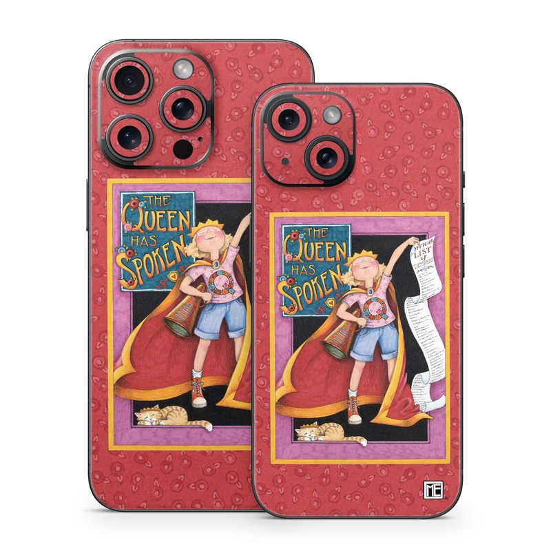 iPhone 15 Series Skin design of Cartoon, Illustration, Art, Miniature, Fictional character, Fiction, Magenta, Style, with red, gray, black, green, orange, purple colors