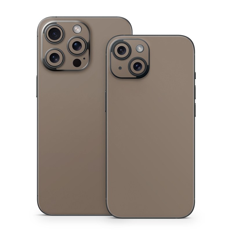 iPhone 15 Series Skin design of Brown, Text, Beige, Material property, Font, with brown colors
