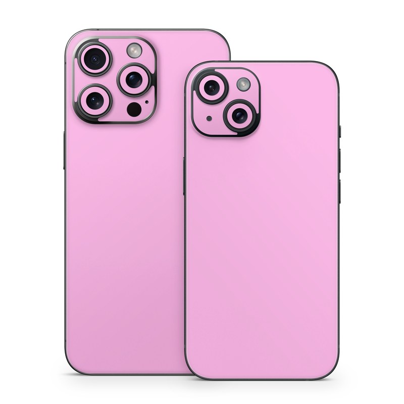 iPhone 15 Series Skin design of Pink, Violet, Purple, Red, Magenta, Lilac, Sky, Material property, Peach, with pink colors