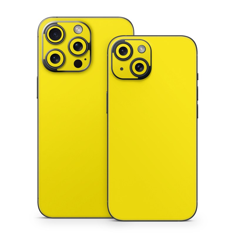 iPhone 15 Series Skin design of Green, Yellow, Orange, Text, Font, with yellow colors