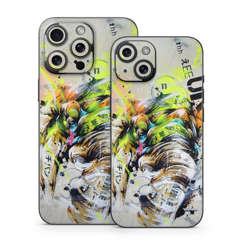 iPhone 15 Series Skin design of Watercolor paint, Graphic design, Illustration, Acrylic paint, Art, Modern art, Painting, Visual arts, Paint, Graphics, with gray, black, green, red, blue colors