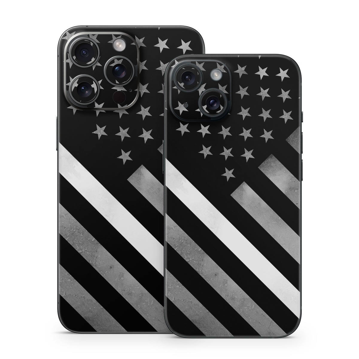 iPhone 15 Series Skin design of Black, Black-and-white, Pattern, Monochrome Photography, Line, Flag Of The United States, Monochrome, Flag, Design, Font, Photography, Style, Parallel, with black, white, gray colors
