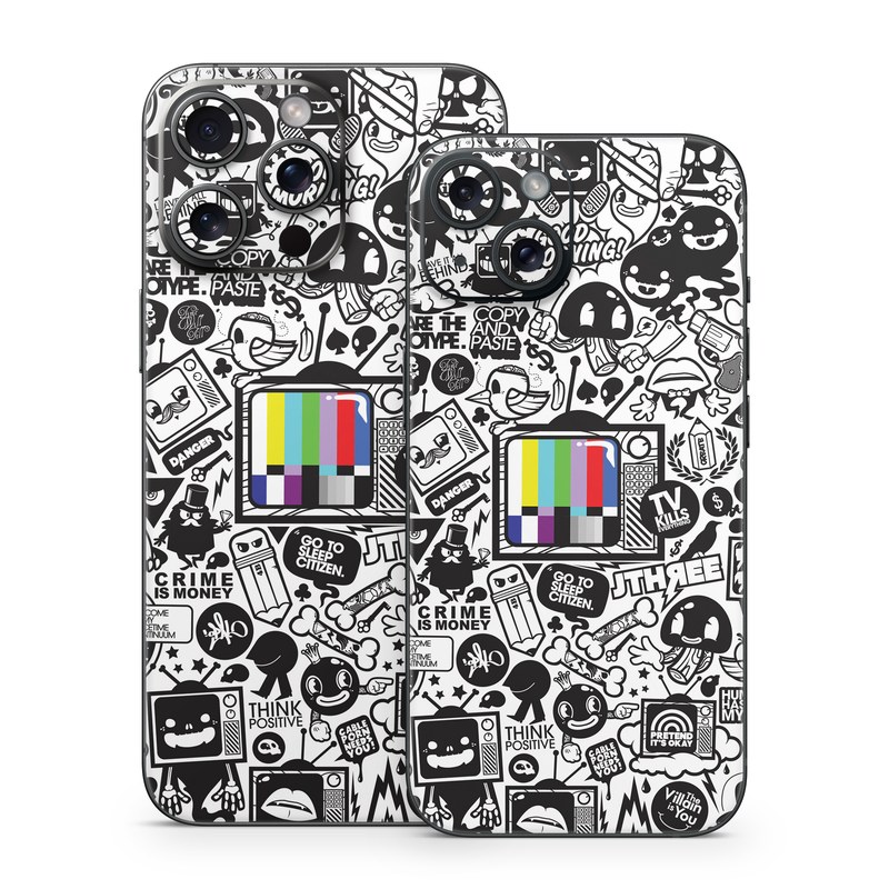 iPhone 15 Series Skin design of Pattern, Drawing, Doodle, Design, Visual arts, Font, Black-and-white, Monochrome, Illustration, Art, with gray, black, white colors