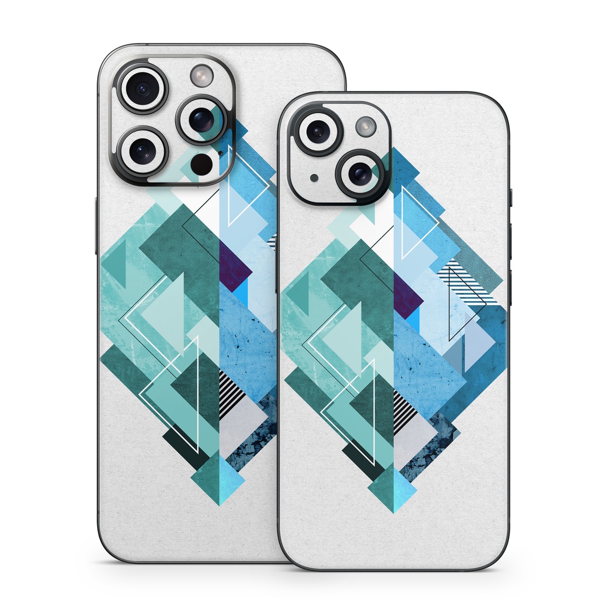 iPhone 15 Series Skin design of Blue, Turquoise, Illustration, Graphic design, Design, Line, Logo, Triangle, Graphics, with gray, blue, purple colors