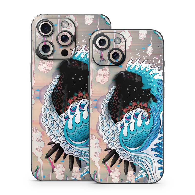 iPhone 15 Series Skin design of Blue, Turquoise, Illustration, Aqua, Graphic design, Pattern, Art, Design, Graphics, Visual arts, with gray, blue, black, pink, white colors