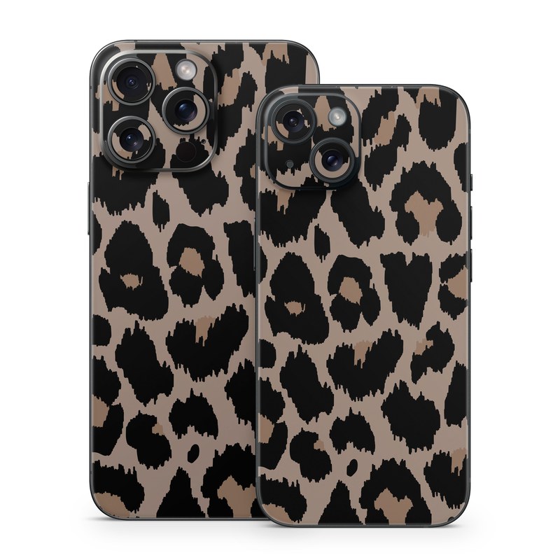 iPhone 15 Series Skin design of Pattern, Brown, Fur, Design, Textile, Monochrome, Fawn, with black, gray, red, green colors