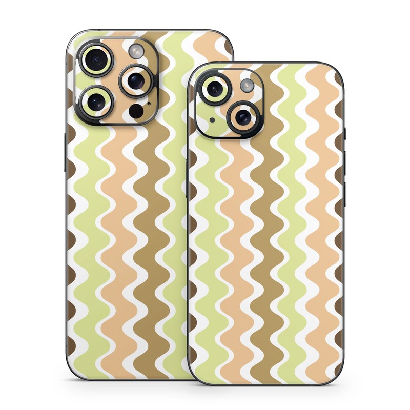 iPhone 15 Series Skin design of Textile, Rectangle, Font, Pink, Aqua, Symmetry, Material property, Circle, Art, Pattern, with white, brown, green, orange colors
