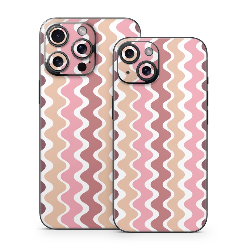 iPhone 15 Series Skin design of Azure, Pink, Art, Material property, Aqua, Symmetry, Pattern, Circle, Font, Magenta, with white, pink, orange, brown colors