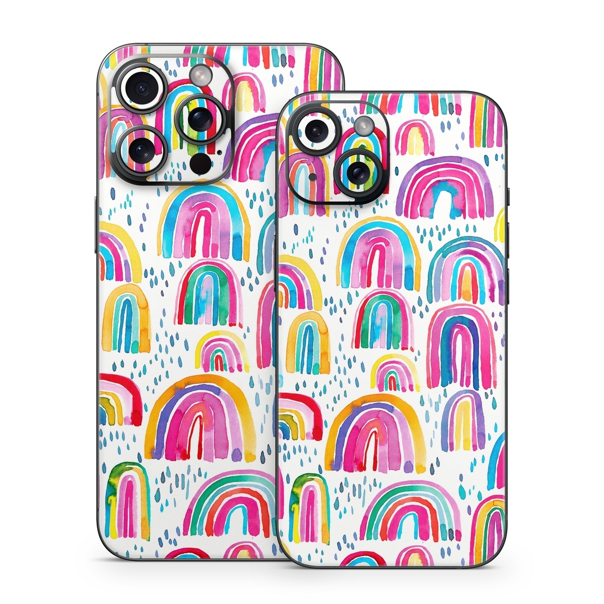 iPhone 15 Series Skin design of Line, Pattern, Design, with white, orange, yellow, blue, pink, red, green colors