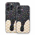 Black Ice Cream Drip iPhone 16 Series Skin