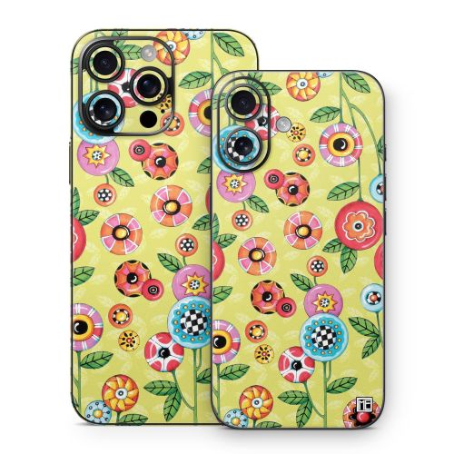 Button Flowers iPhone 16 Series Skin