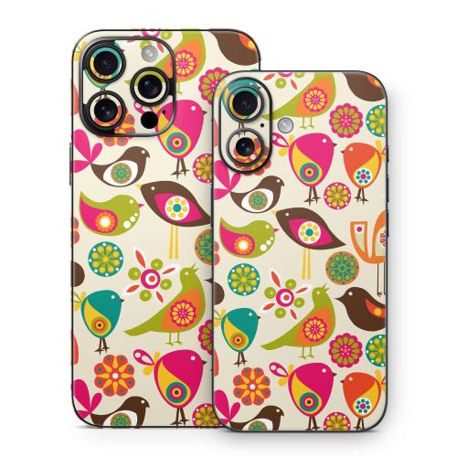 Bird Flowers iPhone 16 Series Skin