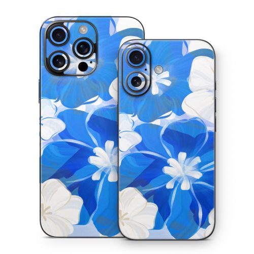 Blue Flowers iPhone 16 Series Skin