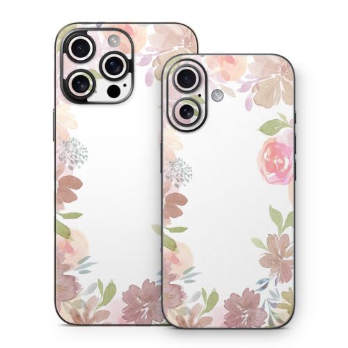 Blush Flower Frame iPhone 16 Series Skin