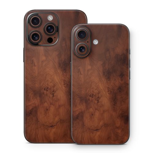 Dark Burlwood iPhone 16 Series Skin