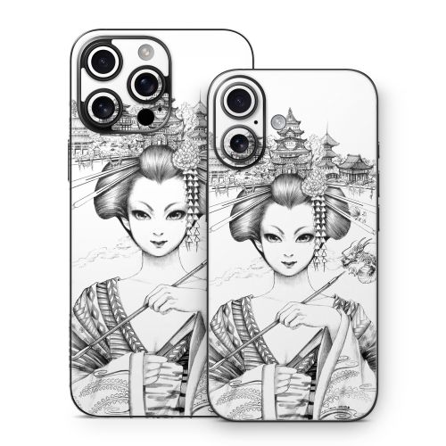 Geisha Sketch iPhone 16 Series Skin