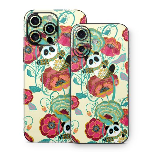 Panda Flowers iPhone 16 Series Skin