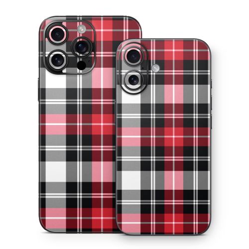 Red Plaid iPhone 16 Series Skin