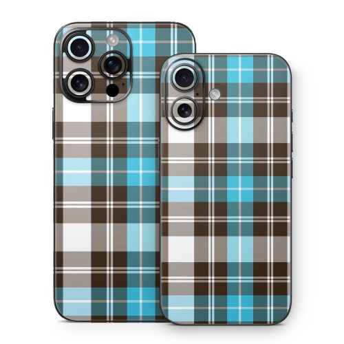 Turquoise Plaid iPhone 16 Series Skin