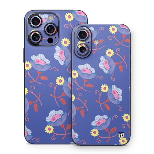 Purple Flowers iPhone 16 Series Skin