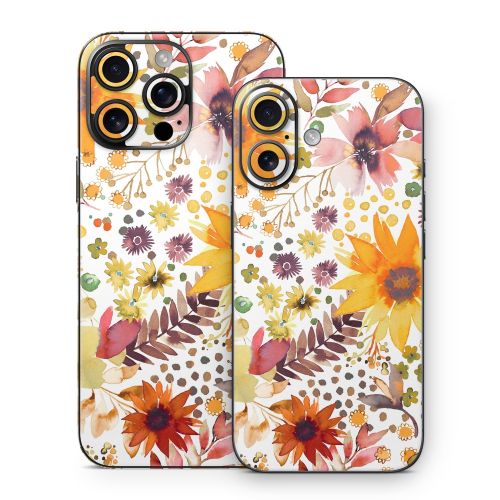 Summer Watercolor Sunflowers iPhone 16 Series Skin