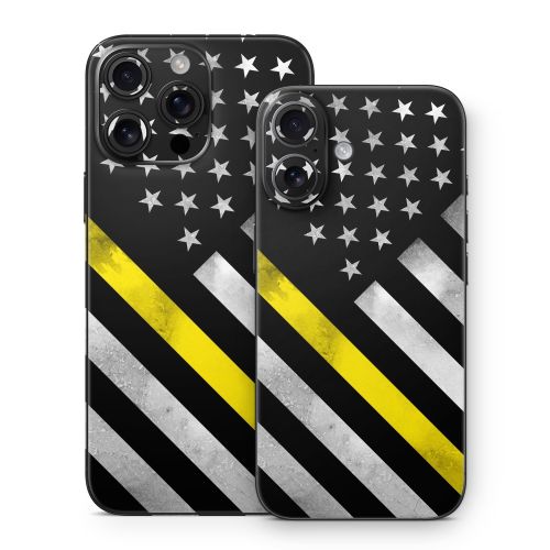 Thin Yellow Line Hero iPhone 16 Series Skin