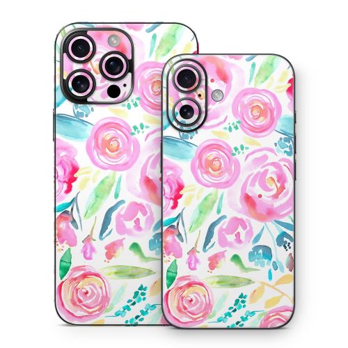 Watercolor Roses iPhone 16 Series Skin