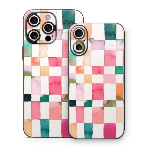 Watercolor Squares iPhone 16 Series Skin