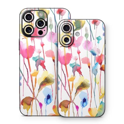 Watercolor Wild Flowers iPhone 16 Series Skin